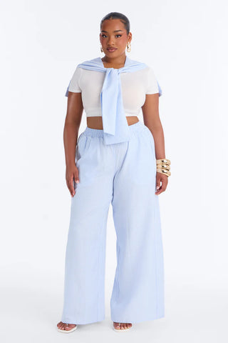 Daily Practice Pinstripe Wrap Waist 2 Piece Pant