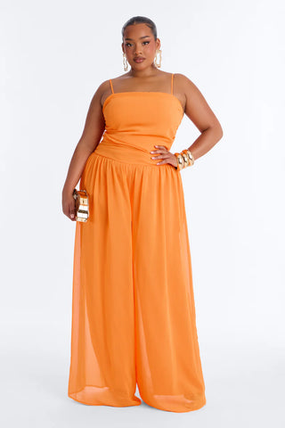 Caroline Chiffon Wide Leg Jumpsuit