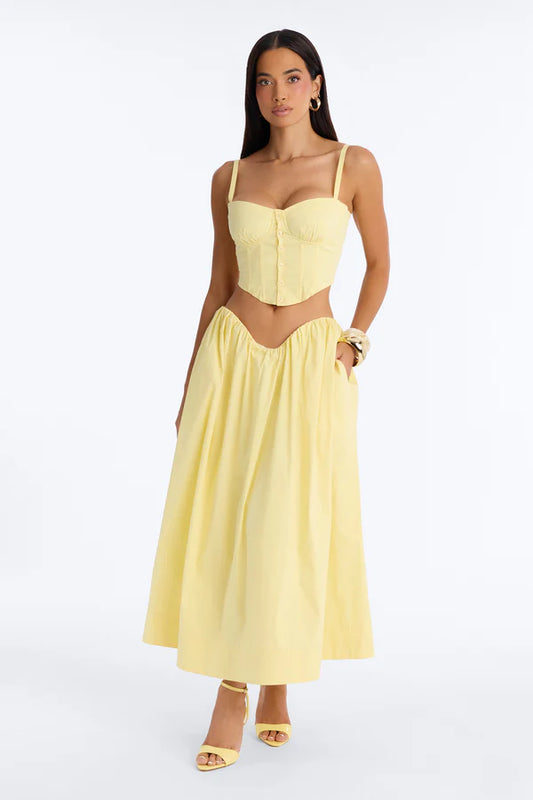 Sunshine Poplin Midi Skirt Set