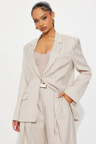 Nara Twill Striped Blazer