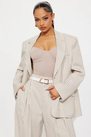 Nara Twill Striped Blazer