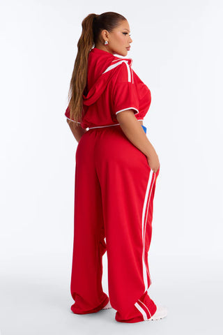 First Draft Pick Hooded Pant Set - Red