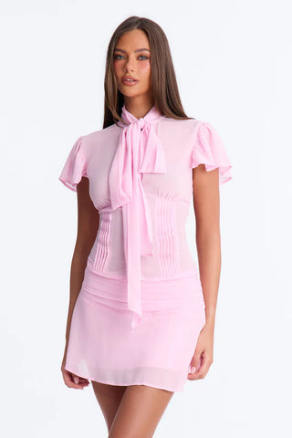 Remi Chiffon Neck Tie Blouse