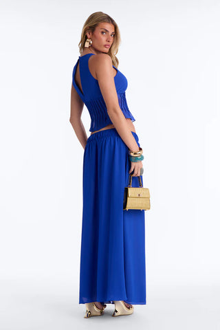 Rowan Chiffon Maxi Skirt Set - CobaltBlue