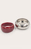 Silver and Red Resin Chunky Cuffs