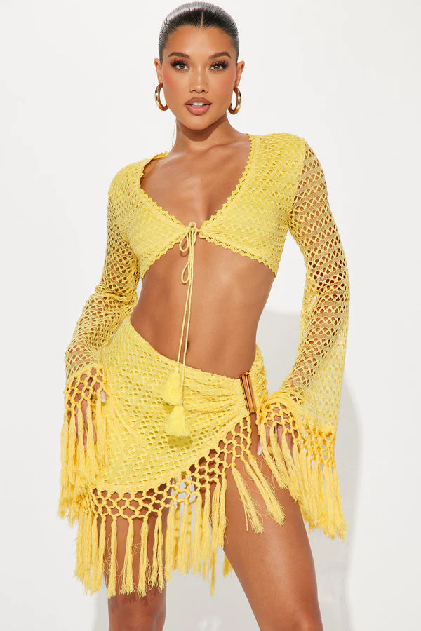 Don't Be Jealous Crochet Skirt Set