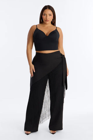 Willow Wrap Fringe Straight Leg Trouser