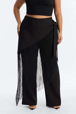 Willow Wrap Fringe Straight Leg Trouser