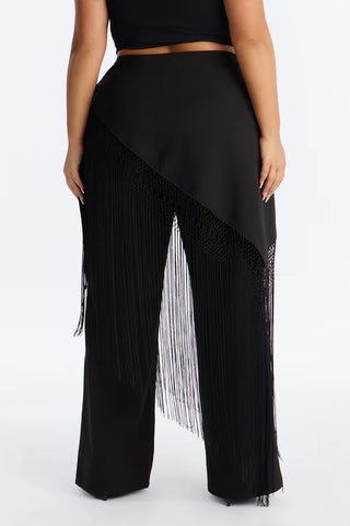 Willow Wrap Fringe Straight Leg Trouser