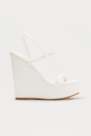 Alliance Platform Slingback Wedges - White