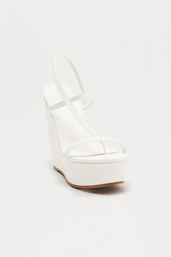 Alliance Platform Slingback Wedges - White