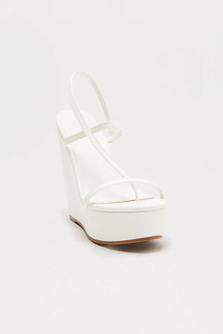 Alliance Platform Slingback Wedges - White