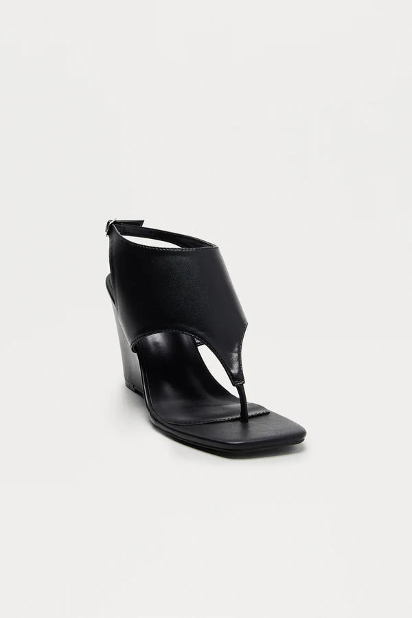 Idaline Ankle Strap Wedges - Black