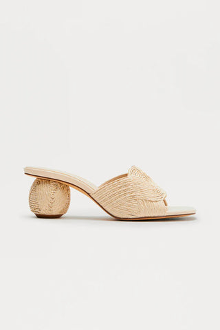 Coronado Beach Raffia Mules - Natural