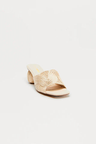 Coronado Beach Raffia Mules - Natural
