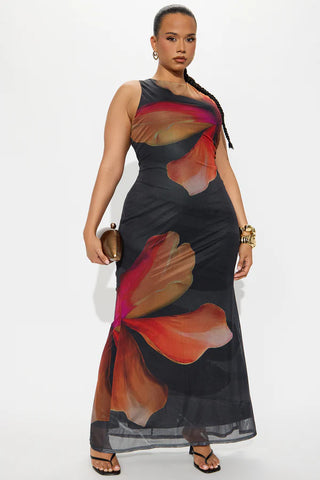 Claudia Backless Mesh Maxi Dress