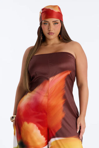 Sara Satin Head Scarf And Jumpsuit