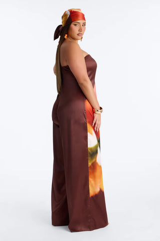 Sara Satin Head Scarf And Jumpsuit