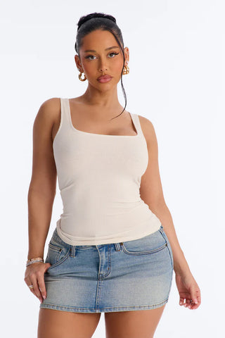Madison Basic Square Neck Tank Top