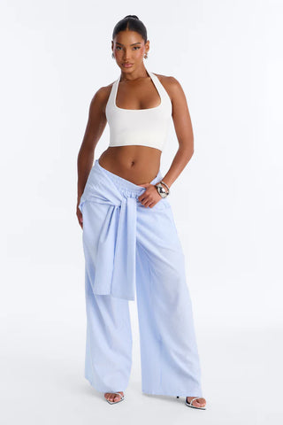 Daily Practice Pinstripe Wrap Waist 2 Piece Pant