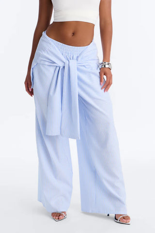 Daily Practice Pinstripe Wrap Waist 2 Piece Pant