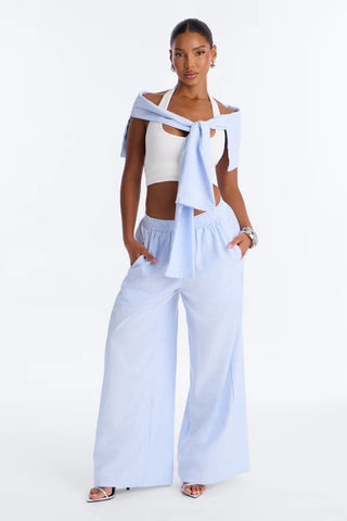 Daily Practice Pinstripe Wrap Waist 2 Piece Pant