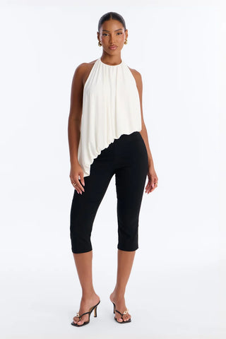 Selena Ruched Asymmetrical Halter Top