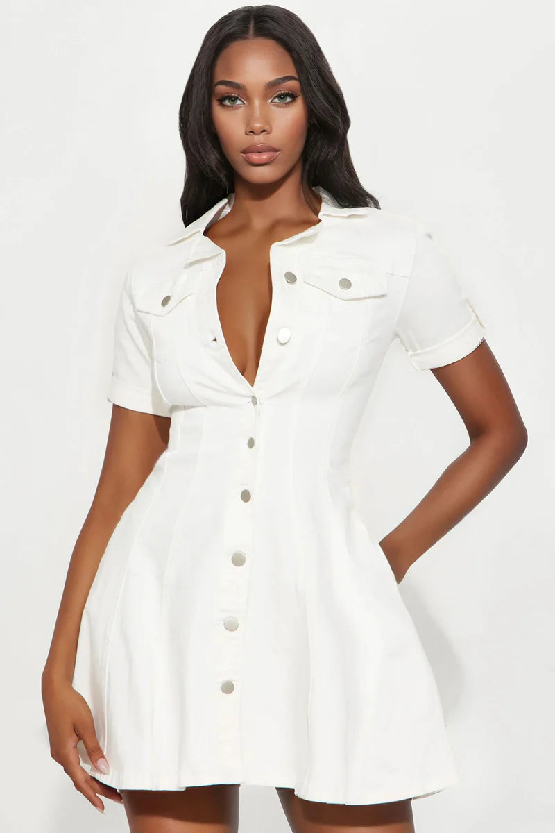 Raven Stretch Denim Mini Dress
