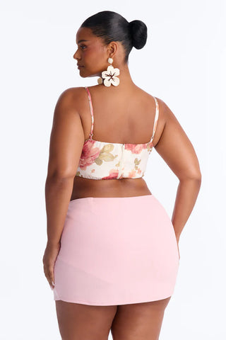 Spring Chic Tie Front Floral Bralette Top