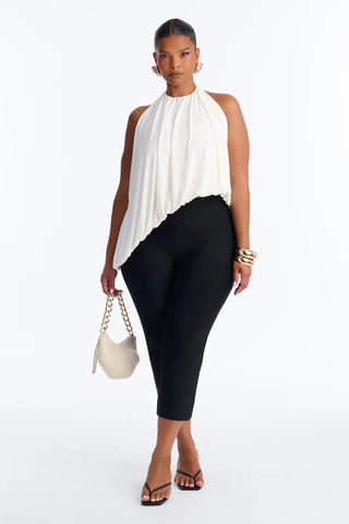 Selena Ruched Asymmetrical Halter Top