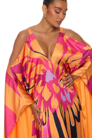 Resort And Repeat Satin Kaftan Dress