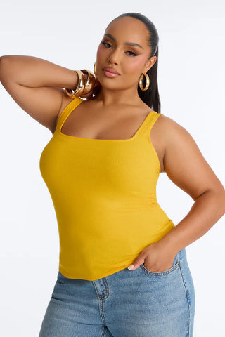 Madison Basic Square Neck Tank Top