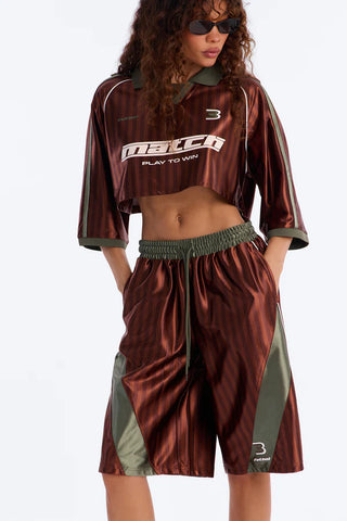 Play To Win Jort Set - Brown/combo