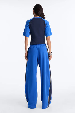 Iconic Player Cut Out Fringed Pant Set - Blue/combo