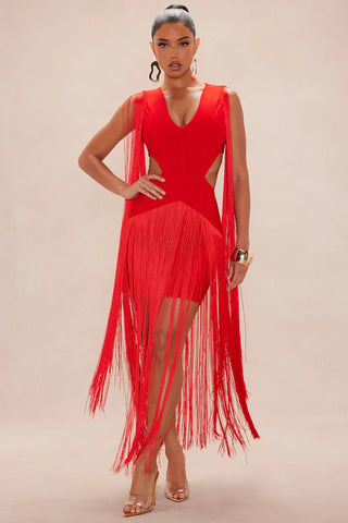 Monet Fringe Bandage Mini Dress