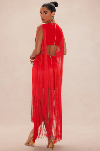 Monet Fringe Bandage Mini Dress