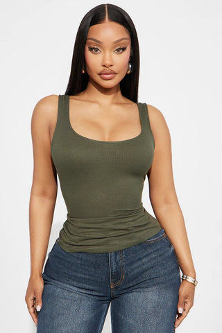 Madison Basic Square Neck Tank Top