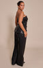 Faux Leather Ruched Bandeau Wide Leg Jumpsuit
