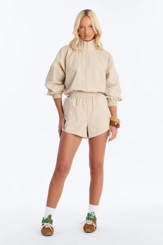 On The Move Windbreaker Long Sleeve Romper