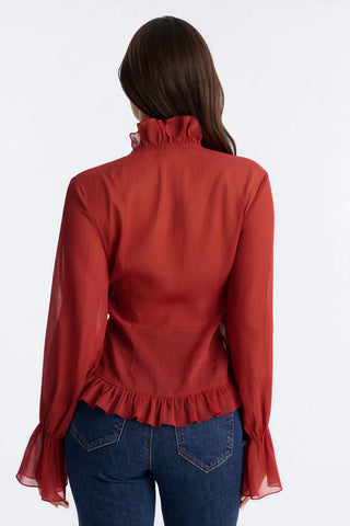 About Me Flyaway Chiffon Ruffle Top