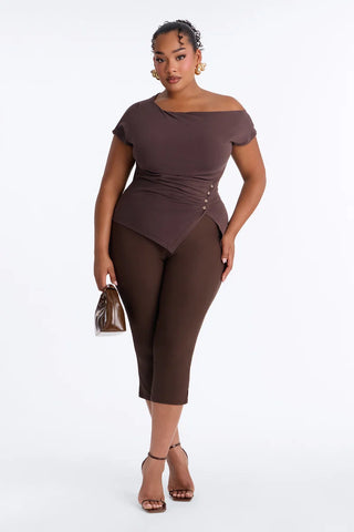 Riley Ruched Off Shoulder Asymmetrical Top