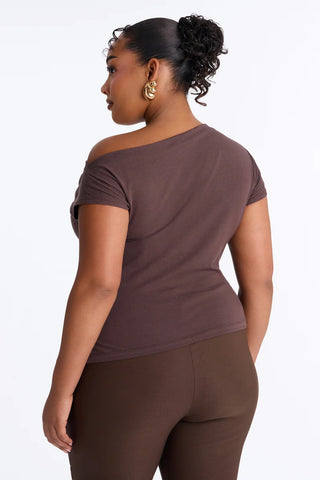 Riley Ruched Off Shoulder Asymmetrical Top