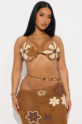 Island Bloom Crochet Maxi Skirt Set - Yellow/combo