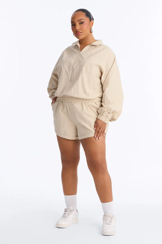 On The Move Windbreaker Long Sleeve Romper
