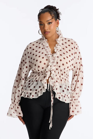 About Me Flyaway Chiffon Ruffle Top