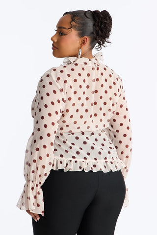About Me Flyaway Chiffon Ruffle Top