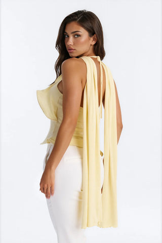Pure Class Wired Sweater Halter Top - White