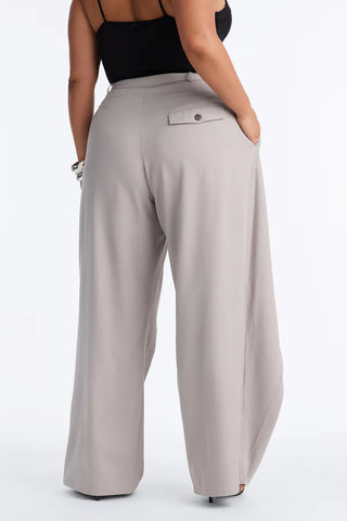 Margaret Solid Wide Leg Front Wrap Trouser Pant