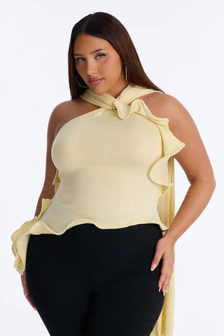 Pure Class Wired Sweater Halter Top - White