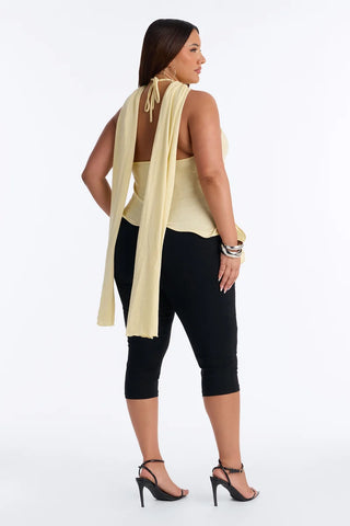 Pure Class Wired Sweater Halter Top - White